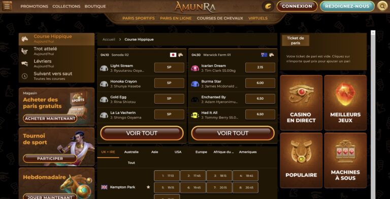 Pari hippique Amunra : le plus gros bonus turf